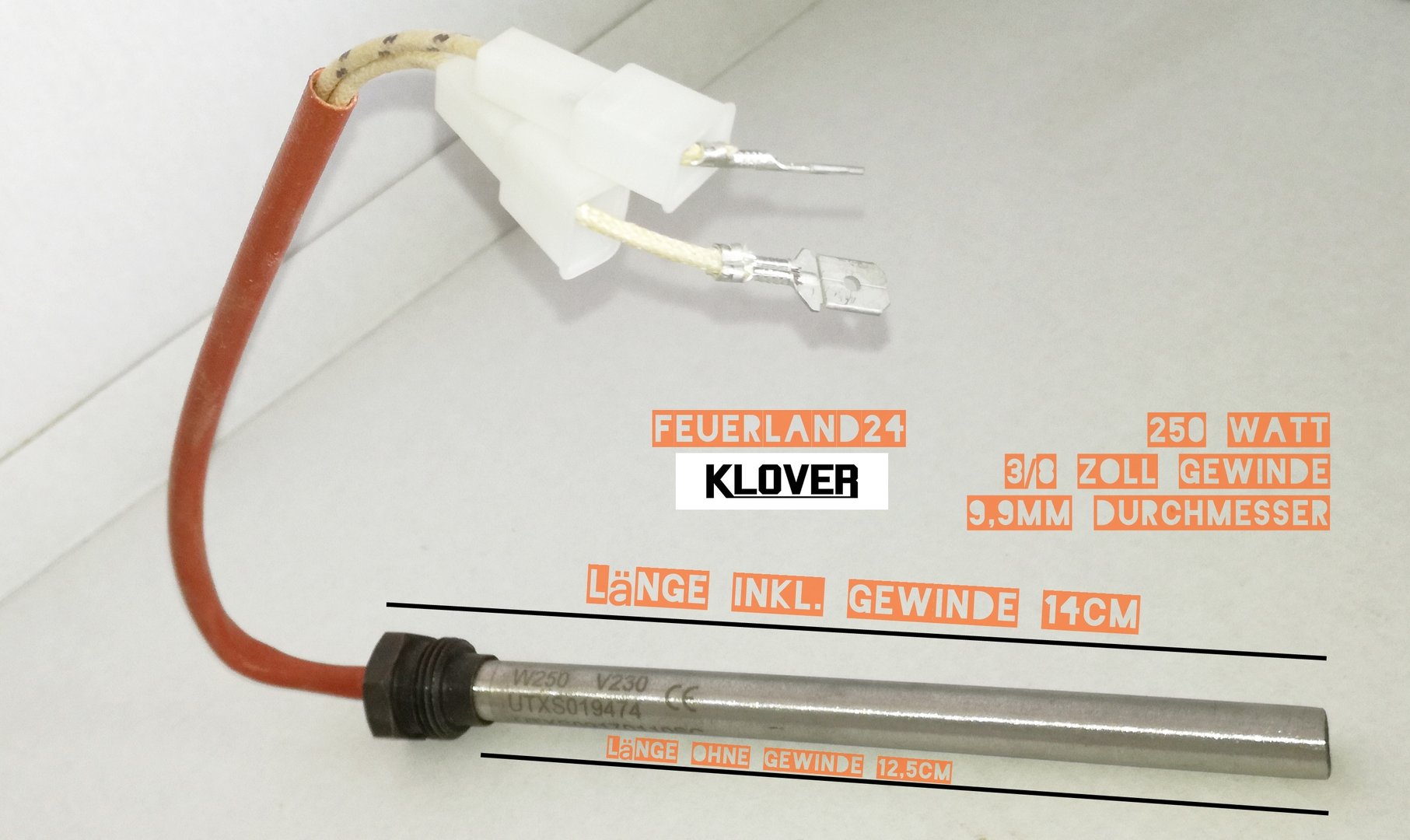 Klover Zündkerze mit 250 Watt passend für alle Klover Modelle Bi Fire Mid, Star, Smart UTXS019474