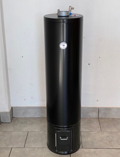 Badeofen "nur" Holz Warmwasserboiler mit 80 Liter Druckfest 7 BAR schwarz